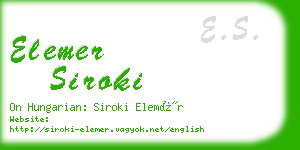 elemer siroki business card